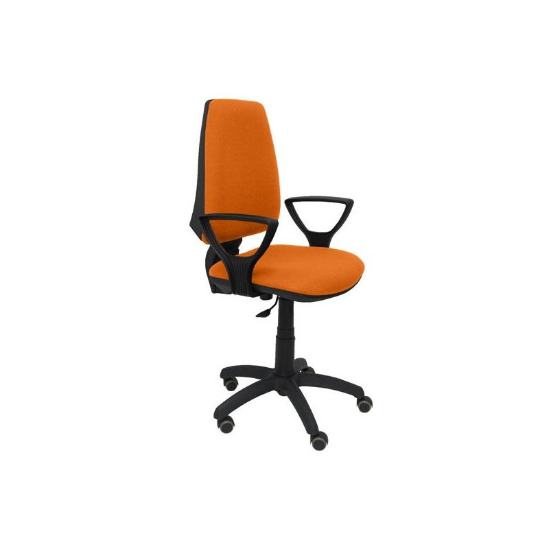 (14CPBALI308BGOLFRP) PIQUERAS Y CRESPO SILLA ELCHE GIRATORIA CP BRAZOS FIJOS RUEDAS DE PARQUET BALI NARANJA