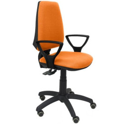 (14SBALI308BGOLFRP) PIQUERAS Y CRESPO SILLA ELCHE S BRAZOS FIJOS RUEDAS DE PARQUET TEJIDO BALI NARANJA