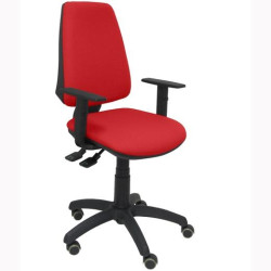 (14SBALI350B10RP) PIQUERAS Y CRESPO SILLA ELCHE GIRATORIA CP BRAZOS REGULABLES RUEDAS DE PARQUÉ TEJIDO BALI ROJO