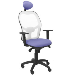 (15SBBALI261C) PIQUERAS Y CRESPO SILLA JORQUERA BRAZOS REGULABLES C/CABECERO FIJO MALLA BLANCA ASIENTO BALI AZUL CLARO