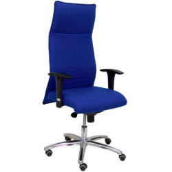 (206SBALI229) PIQUERAS Y CRESPO SILLÓN DE DIRECCIÓN ALBACETE SINCRO GIRATORIO BRAZOS REGULABLES TAPIZADO TEJIDO BALI AZUL
