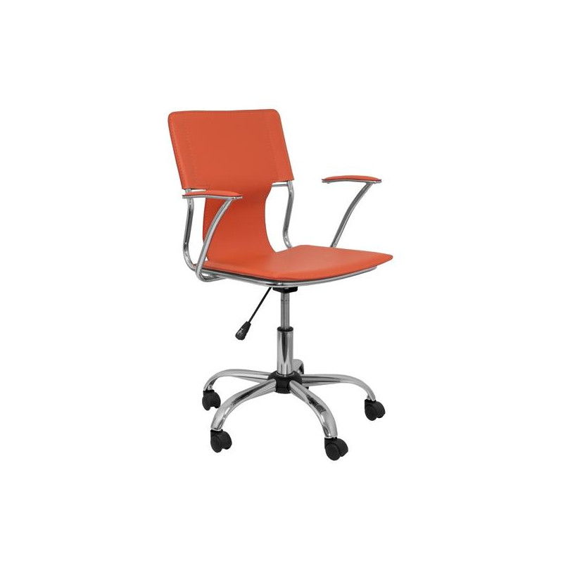 (214NA) PIQUERAS Y CRESPO SILLA BOGARRA GIRATORIA BRAZOS/F CHASIS CROMADO TAPIZADO SIMILPIEL NARANJA (214NA) PIQUERAS Y CRESPO SILLA BOGARRA GIRATORIA BRAZOS/F CHASIS CROMADO TAPIZADO SIMILPIEL NARANJA