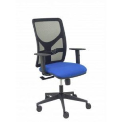 (21SBALI229B10) PIQUERAS Y CRESPO SILLA MOTILLA MALLA  NEGRO Y TAPIZADO BALI AZUL