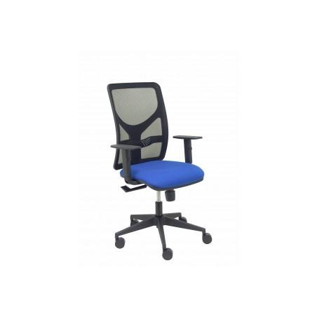 (21SBALI229B10) PIQUERAS Y CRESPO SILLA MOTILLA MALLA  NEGRO Y TAPIZADO BALI AZUL