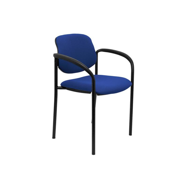 (27NBALI229CB) PIQUERAS Y CRESPO SILLA FIJA STYL B/FIJOS CHASIS NEGRO TEJIDO BALI AZUL
