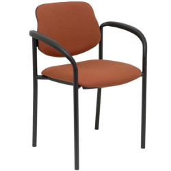 (27NBALI363CB) PIQUERAS Y CRESPO SILLA FIJA STYL B/FIJOS CHASIS NEGRO TEJIDO BALI MARRÓN