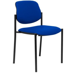(27NSPAZ) PIQUERAS Y CRESPO SILLA FIJA STYL S/BRAZOS CHASIS NEGRO TAPIZADO SIMILPIEL AZUL
