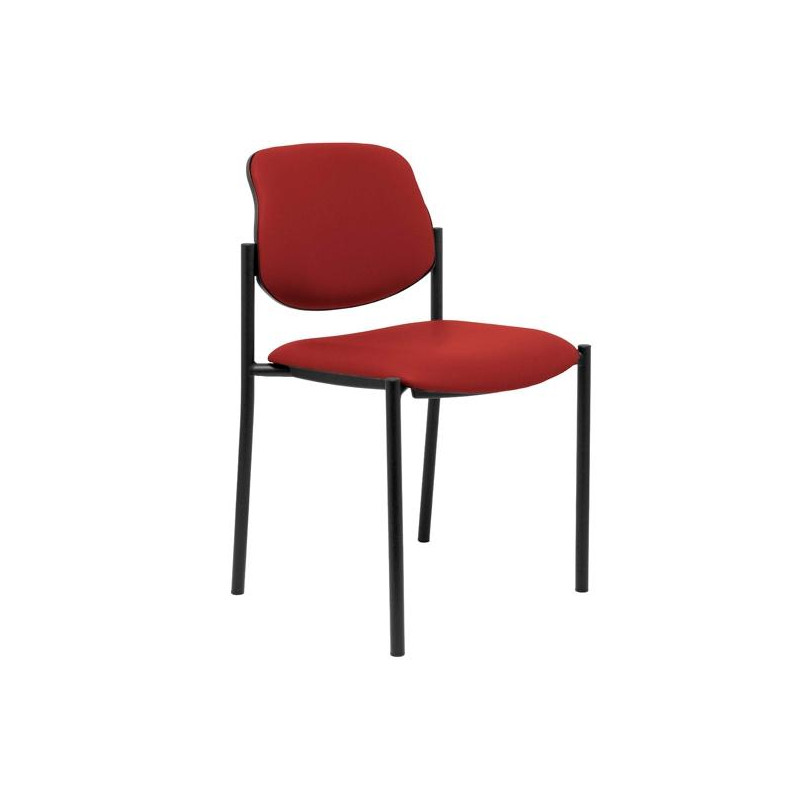 (27NSPGRA) PIQUERAS Y CRESPO SILLA FIJA STYL S/BRAZOS CHASIS NEGRO TAPIZADO SIMILPIEL GRANATE