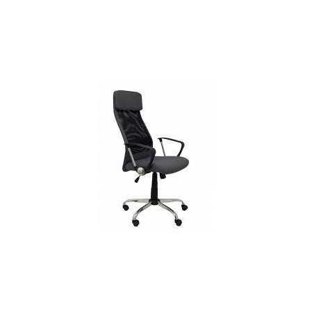 (32DBD840) PIQUERAS Y CRESPO SILLÓN DE DIRECCIÓN ESTERAS BASCULANTE B/FIJOS RESPALDO DE MALLA ASIENTO NEGRO