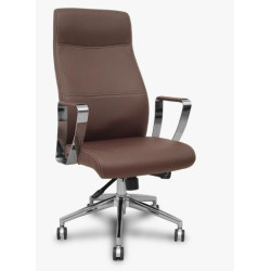 (540DSSP363BARC60) PIQUERAS Y CRESPO SILLÓN DE DIRECCIÓN ERGO540 SINCRO SIMILPIEL MARRÓN BASE CROMO RUEDAS CROMADAS