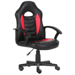 (7219GSP840350RN) PIQUERAS Y CRESPO SILLA JUVENIL GAMING MOHEDAS REGULABLE EN ALTURA BRAZOS FIJOS SIMIL PIEL NEGRO Y ROJO