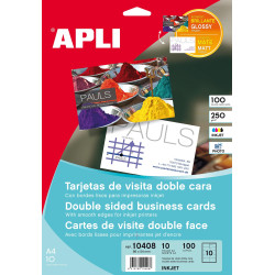 (10408) APLI TARJETAS VISITA DOBLE CARA BLANCO PARA INKJET
