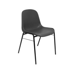 (PACK423GR) PIQUERAS Y CRESPO PACK DE 4 SILLAS FIJAS APILABLES BETA ASIENTO Y RESPALDO PVC GRIS