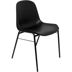 (PACK423NE) PIQUERAS Y CRESPO PACK DE 4 SILLAS FIJAS APILABLES BETA ASIENTO Y RESPALDO PVC NEGRO