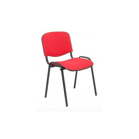 (PACK426ARAN350) PIQUERAS Y CRESPO PACK DE 4 SILLAS FIJAS APILABLES ISO TAPIZADA ARAN ROJO