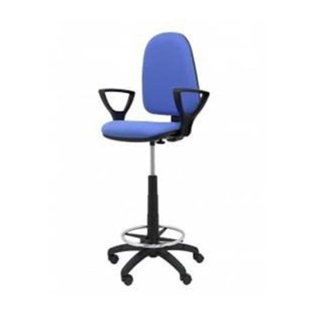 (T04CPBALI261BGOLF) PIQUERAS Y CRESPO TABURETE AYNA B/FIJOS REGULABLE EN ALTURA Y ARO REPOSAPIÉS TAPIZADO BALI AZUL CLARO