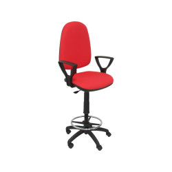 (T04CPBALI350BGOLF) PIQUERAS Y CRESPO TABURETE AYNA B/FIJOS REGULABLE EN ALTURA Y ARO REPOSAPIÉS TAPIZADO BALI ROJO