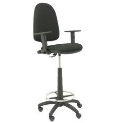 (T04CPBALI840B10) PIQUERAS Y CRESPO TABURETE AYNA GIRATORIO CP ARO REPOSAPIÉS B/REGULABLES TAPIZADO BALI NEGRO