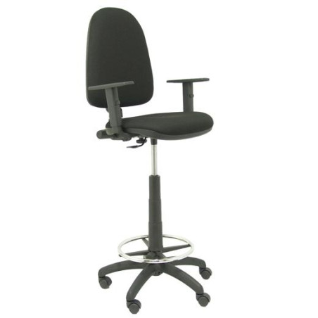 (T04CPBALI840B10) PIQUERAS Y CRESPO TABURETE AYNA GIRATORIO CP ARO REPOSAPIÉS B/REGULABLES TAPIZADO BALI NEGRO