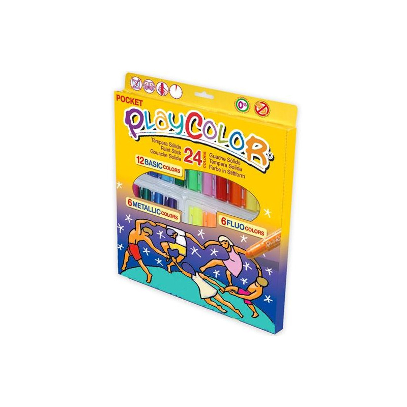(02051) PLAYCOLOR TÉMPERAS SÓLIDAS POCKET EN BARRA ESTUCHE DE 24 COLORES BASIC/METALLIC/FLUO SURTIDOS (02051) PLAYCOLOR TÉMPERAS SÓLIDAS POCKET EN BARRA ESTUCHE DE 24 COLORES BASIC/METALLIC/FLUO SURTIDOS