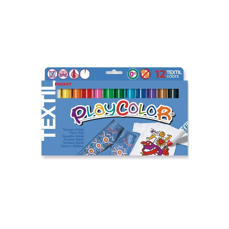 (10561) PLAYCOLOR TÉMPERAS SÓLIDAS TEXTIL POCKET EN BARRA ESTUCHE DE 12 C/SURTIDOS (10561) PLAYCOLOR TÉMPERAS SÓLIDAS TEXTIL POCKET EN BARRA ESTUCHE DE 12 C/SURTIDOS