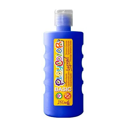 (19291) PLAYCOLOR TÉMPERA LÍQUIDA BASIC AZUL OSCURO BOTELLA 250ML