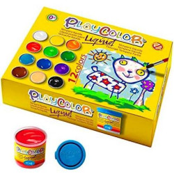 (19941) PLAYCOLOR SET 12 BOTES TÉMPERA LÍQUIDA BÁSIC 40ML C/SURTIDOS