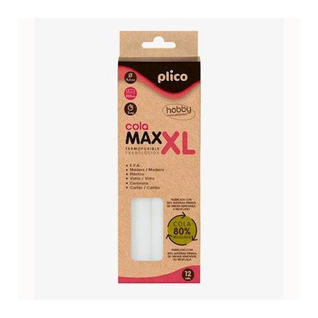(1655) PLICO BARRAS DE COLA PARA PISTOLA TERMOFUSIBLE BAJA TEMPERATURA TRANSPARENTES ECO (80% RECICLADA)  Ø8MM X 200MM -25U-