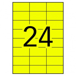 (11834) APLI ETIQUETAS ADHESIVAS PERMANENTES 70X37MM LÁSER C/RECTOS 24 X 100H AMARILLO