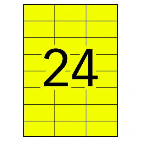 (11834) APLI ETIQUETAS ADHESIVAS PERMANENTES 70X37MM LÁSER C/RECTOS 24 X 100H AMARILLO