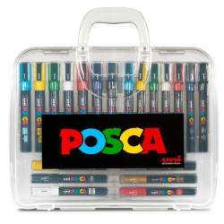 (182634649) POSCA MARCADORES DE PINTURA NO PERMANENTE PUNTA CÓNICA MALETÍN 20 C/SURTIDOS