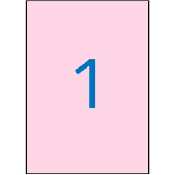 (11846) APLI ETIQUETAS ADHESIVAS 210X297MM INKJET/LÁSER C/RECTOS 1 X 20H ROSA PASTEL