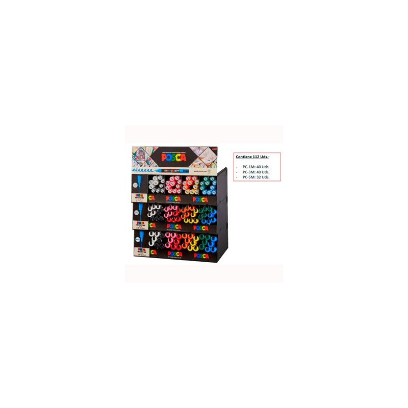 (182634845) POSCA EXPOSITOR MARCADOR PC-1M/3M/5M -112 PIEZAS- (182634845) POSCA EXPOSITOR MARCADOR PC-1M/3M/5M -112 PIEZAS-