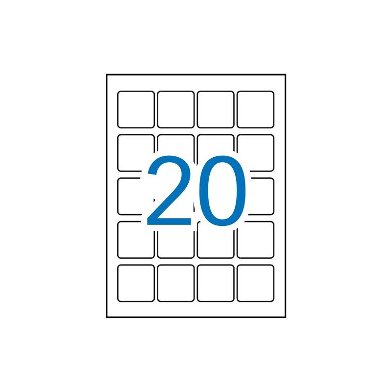 (12847) APLI ETIQUETAS ADHESIVAS 45X45MM INKJET/LÁSER C/ROMOS 20 X 20H POLIÉSTER BLANCO (12847) APLI ETIQUETAS ADHESIVAS 45X45MM INKJET/LÁSER C/ROMOS 20 X 20H POLIÉSTER BLANCO