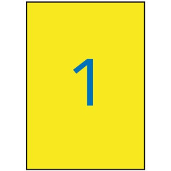 (12877) APLI ETIQUETAS ADHESIVAS RESISTENTES INTERPERIE 210X297MM LÁSER C/RECTOS 1 X 20H AMARILLO