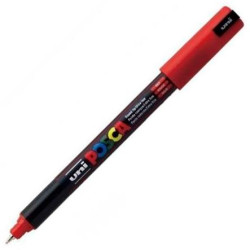 (289868000/317883000) POSCA MARCADOR  PC-1MR NO PERMANENTE PUNTA EXTRAFINA 0.7MM ROJO METALICO