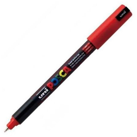 (289868000/317883000) POSCA MARCADOR  PC-1MR NO PERMANENTE PUNTA EXTRAFINA 0.7MM ROJO METALICO