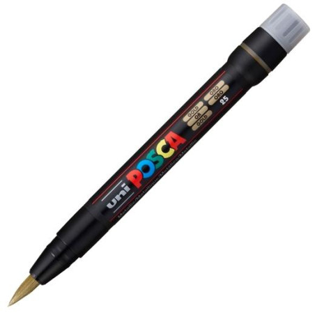 (300400000) POSCA MARCADOR  PCF-350 NO PERMANENTE PUNTA ACRÍLICA ESTILO PINCEL ORO