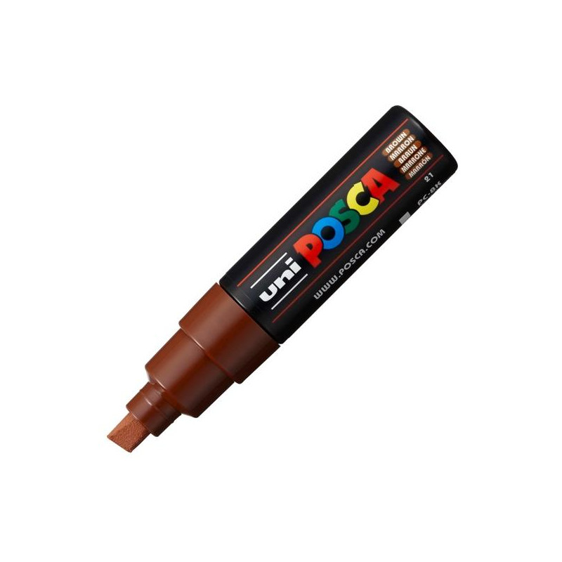 (300541000) POSCA MARCADOR  PC-8K NO PERMANENTE PUNTA BISELADA 8.0MM MARRÓN
