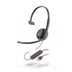 (209748-201) POLY AURICULARES BLACKWIRE C3210 DIADEMA MONOAURAL MICRÓFONO CONTROL DE VOLUMEN CABLE USB-C