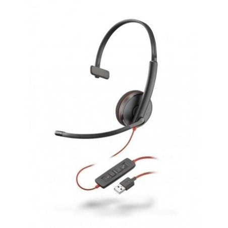 (209748-201) POLY AURICULARES BLACKWIRE C3210 DIADEMA MONOAURAL MICRÓFONO CONTROL DE VOLUMEN CABLE USB-C