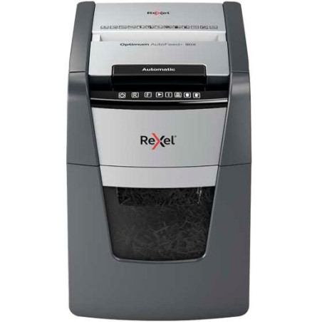 (2020090XEU) REXEL DESTRUCTORA AUTOMÁTICA OPTIMUM AUTOFEED 90X CORTE PARTÍCULAS P-4 (4X28MM) ANTIATASCO NEGRO
