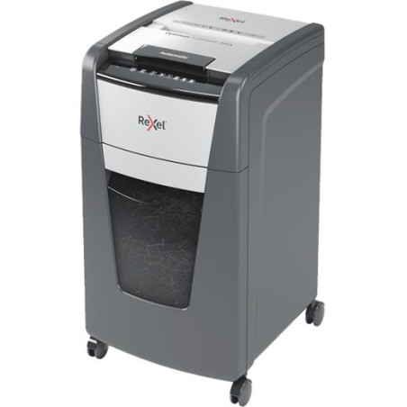 (2020225XEU) REXEL DESTRUCTORA AUTOMÁTICA OPTIMUM AUTO + 225X CORTE PARTÍCULAS P-4 (4X26MM) ANTIATASCO NEGRO