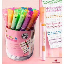 (AB-0201) ROYMART ROTULADORES CENEFA ROLLER 6 MODELOS COLORES SURTIDOS BOTE PVC 36 UD