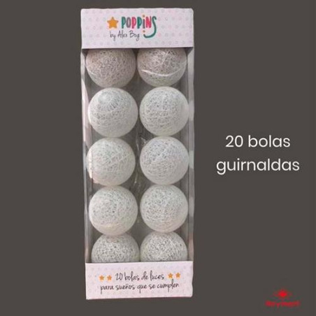 (NH-802) ROYMART SET 20 GUIRNALDAS POPPINS BLANCAS