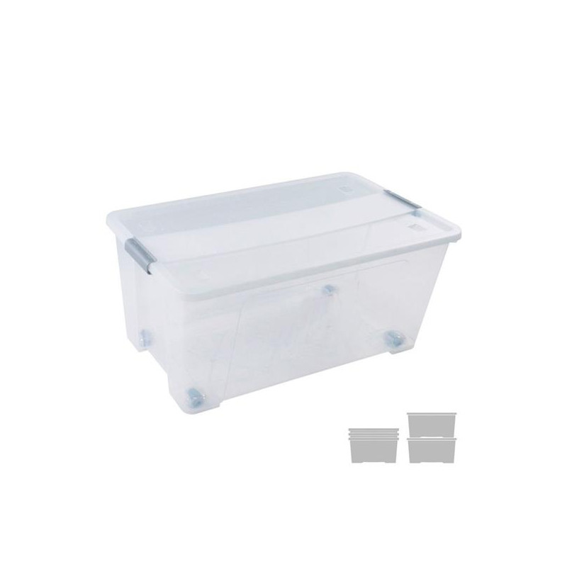 (CP1482061 CS TP) ARCHIVO 2000 CAJA DE ALMACENAJE 61L APILABLE Y ENCAJABLE C/TAPA Y RUEDAS 400X680X310MM PP CRISTAL TRANSPARENTE (CP1482061 CS TP) ARCHIVO 2000 CAJA DE ALMACENAJE 61L APILABLE Y ENCAJABLE C/TAPA Y RUEDAS 400X680X310MM PP CRISTAL TRANSPARENTE