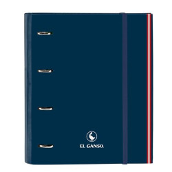 (512409666) SAFTA CARPETA DE ANILLAS 4X35MM A4 RECAMBIO 100H 5X5MM C/SEPARADORES T/DURAS EL GANSO "CLASSIC" AZUL