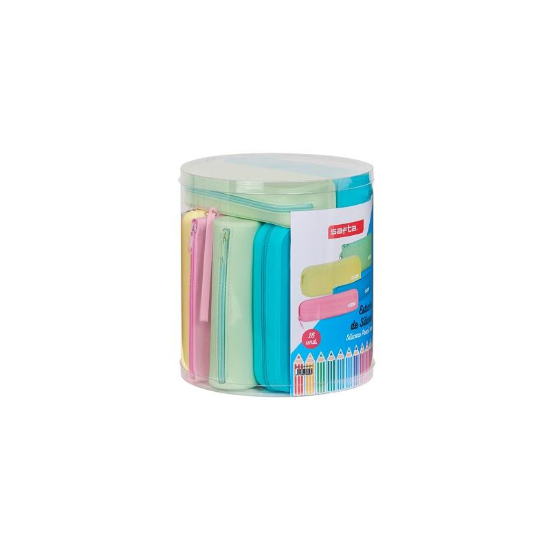 (312089973) SAFTA SET DE 16 PORTATODOS SILICONA SUTIDOS COLORES SURTIDOS