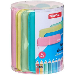 (312089974) SAFTA SET DE 12 PORTATODOS ESTRECHOS SILICONA COLORES SURTIDOS