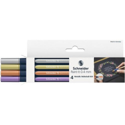 (ML05011501) SCHNEIDER ROLLER METÁLICO PAINT-IT 050 COLORES SURTIDOS ESTUCHE 4 UD